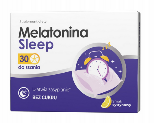 Melatonina na bezsenność 30 tabletek do ssania smak cytrynowy