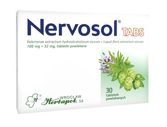 Nervosol Tabs, 100 mg + 32 mg, tabletki powlekane, 30 szt.