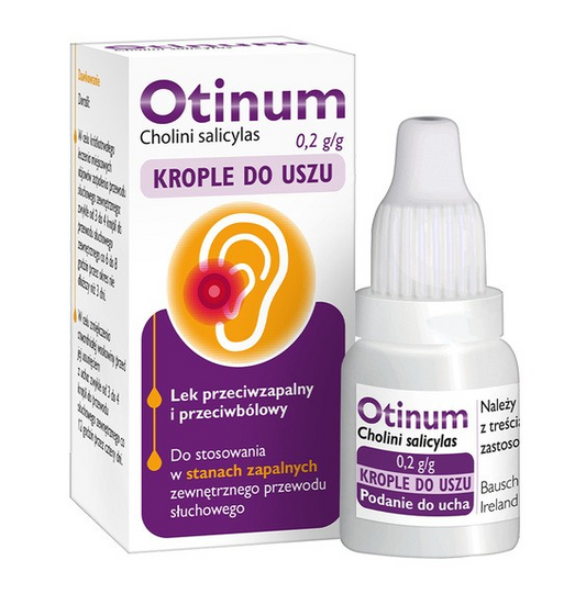 Otinum, 20% (200 mg/g), krople do uszu, 10 g