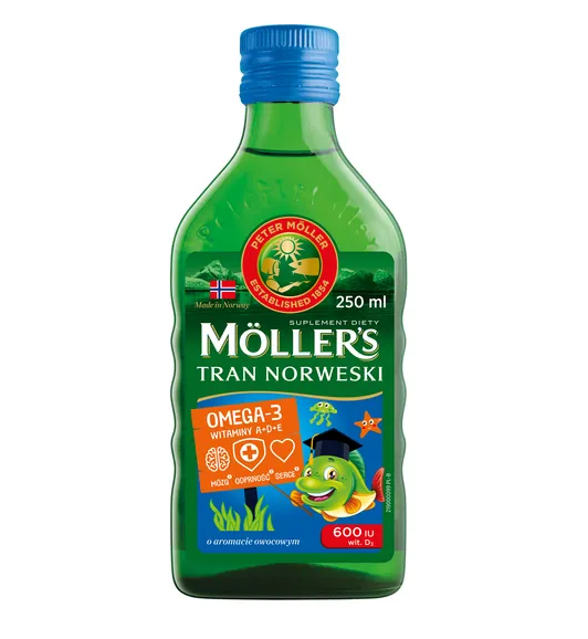 Mollers Tran Norweski, aromat owocowy, 250 ml