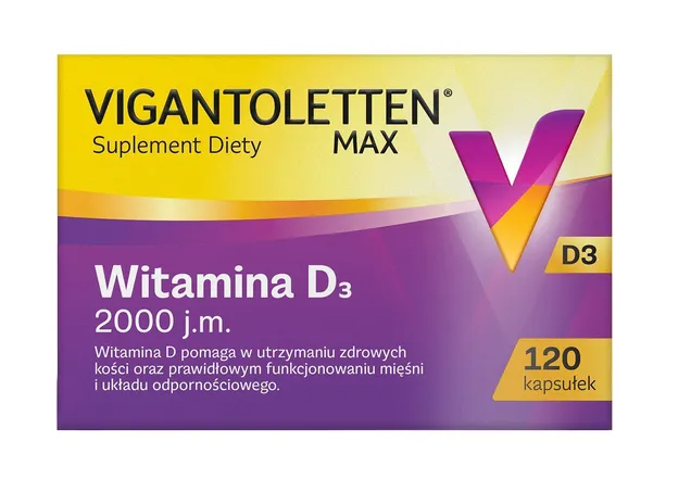 Vigantoletten Max, witamina D3 2000j.m., kapsułki, 120 szt.