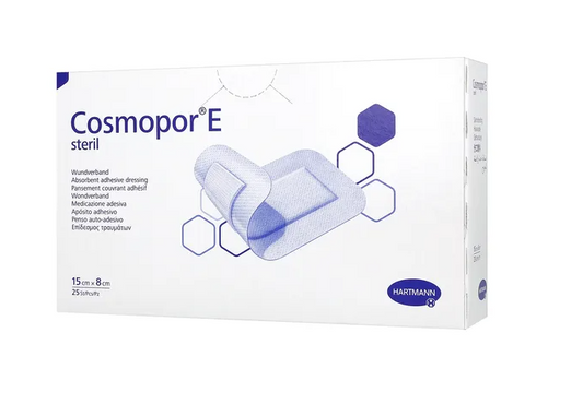 Cosmopor E, plastry opatrunkowe jałowe, 15 x 8 cm, 25 szt.