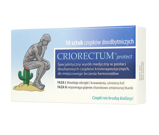 Criorectum Protect, czopki przeciw hemoroidom, 10 szt.