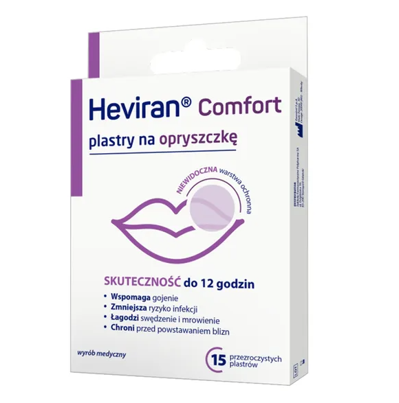 Heviran Comfort, plasty na opryszczkę, 15 szt.