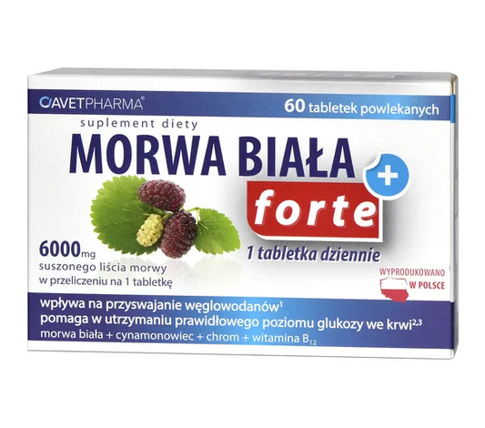 Morwa Biała Plus Forte, tabletki powlekane, 60 szt.