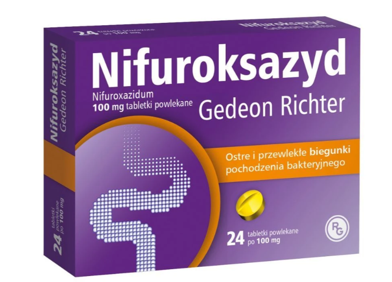 Nifuroksazyd Gedeon Richter 100 mg, 24 tabletki