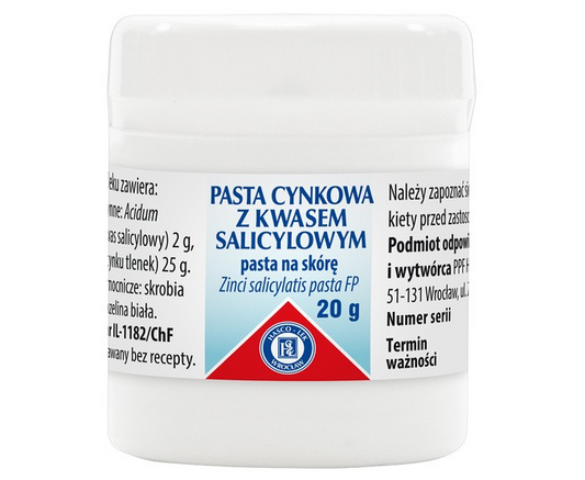 Pasta cynkowa z kwasem salicylowym (Pasta Lassara), 20 g (Hasco)