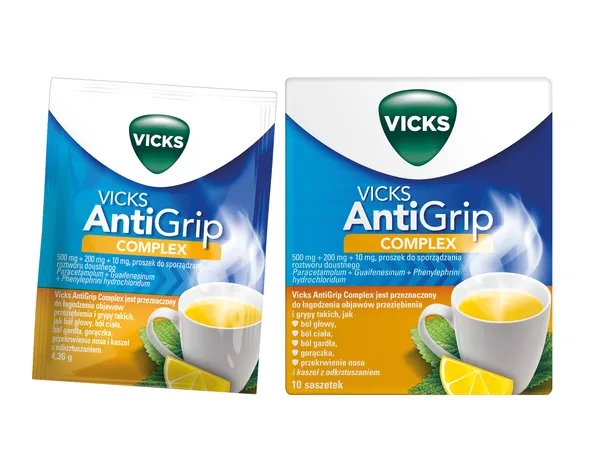 Vicks AntiGrip Complex (SymptoMed Cytryna), proszek do sporządzania roztworu doustnego, 10 saszetek
