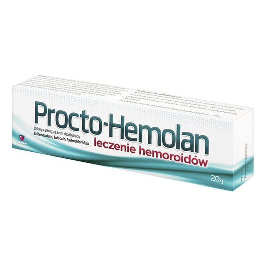 Procto-Hemolan, (50 mg+20 mg)/g, krem doodbytniczy, 20 g