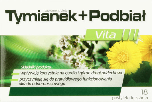 Aflofarm Tymianek I Podbiał Pastylki Do Ssania Wspomagają Kondycję Gardła 18 Szt