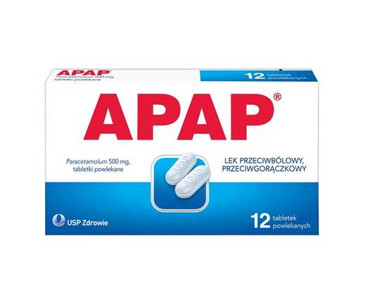 Apap, 500 mg, tabletki powlekane, 12 szt.